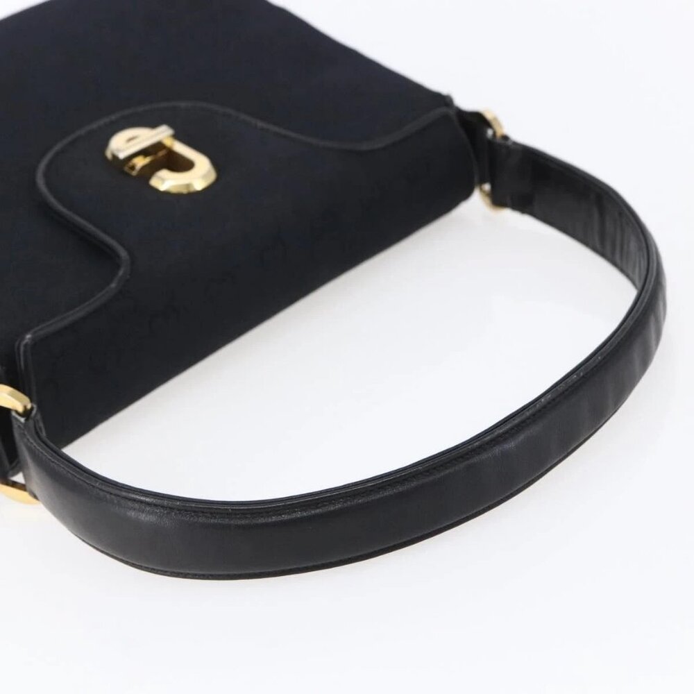 GUCCI GG Canvas Shoulder Bag Black Gold Auth 147856 - Picture 8 of 15